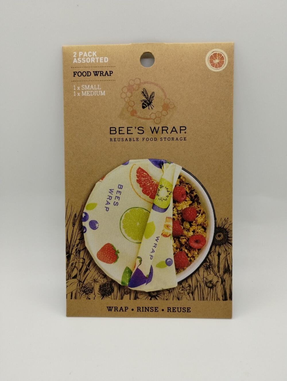 (2) 2 Packs Bee's Wrap Plant Based Food Wrap Reusable Washable 7x8” & 10x11”